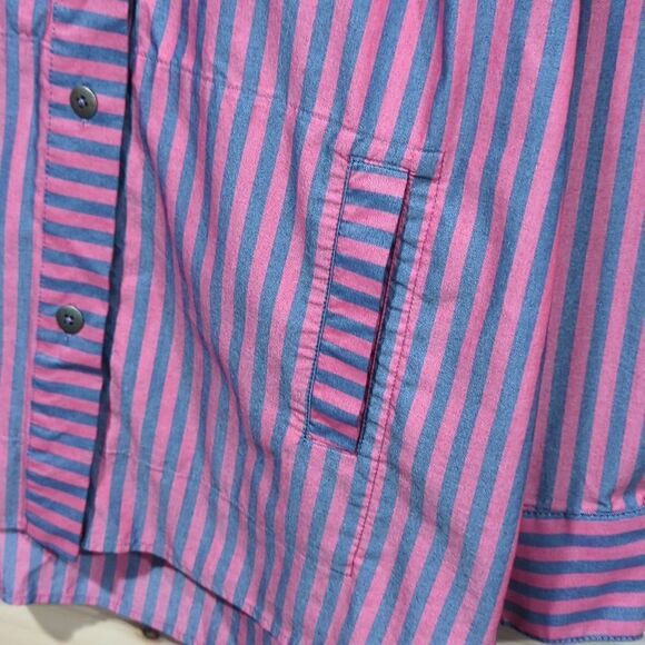 CAbi Womens Top Large Red #6083 Regatta Shacket Gray Striped - Picture 3 of 9